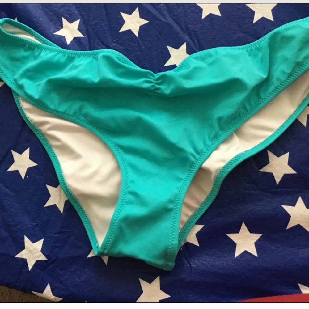 Teal scrunch bikini bottom VS